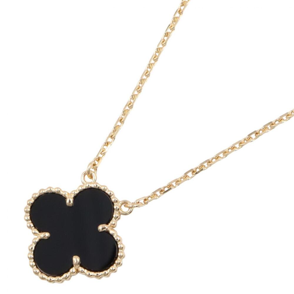 Van Cleef & Arpels Vintage Alhambra Onyx Necklace, 18K (Yellow Gold), Onyx, W...